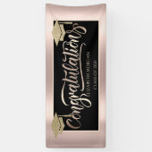 Elegant Gold Glitter Afstudeerder Pet Roos Gold Spandoek (Verticaal)