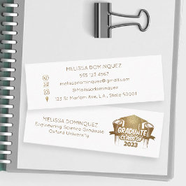 Elegant Gold Glitter Afstuderen Name Kaart Contactkaartje