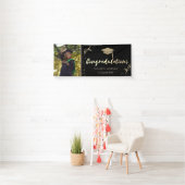 Elegant Gold Glitter Afstuderen Pet, foto-Afstuder Spandoek (Insitu)