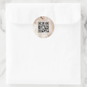Elegant Gold Glitter Agate Marble beige QR Code Ronde Sticker (Tas)