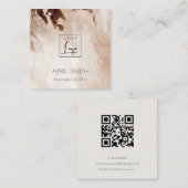 Elegant Gold Glitter Agate Marble QR Code Logo Vierkante Visitekaartje (Voorkant / Achterkant)