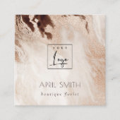 Elegant Gold Glitter Agate Marble QR Code Logo Vierkante Visitekaartje