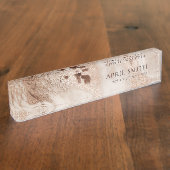 Elegant Gold Glitter Agate Marble Texture beige de Naambordje (Zijkant)