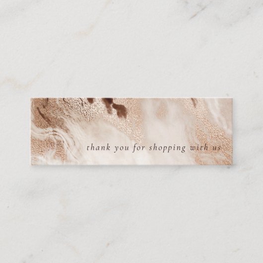 Elegant Gold Glitter Agate Marble Texture Beige Mini Visitekaartje (Voorkant)