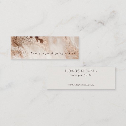 Elegant Gold Glitter Agate Marble Texture Beige Mini Visitekaartje (Voorkant / Achterkant)