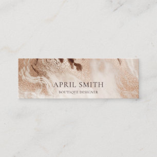 Elegant Gold Glitter Agate Marble Texture Beige Mini Visitekaartje