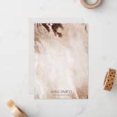 Elegant Gold Glitter Agate Marble Texture Beige Notitiekaartje (Voorkant / Achterkant in situ)