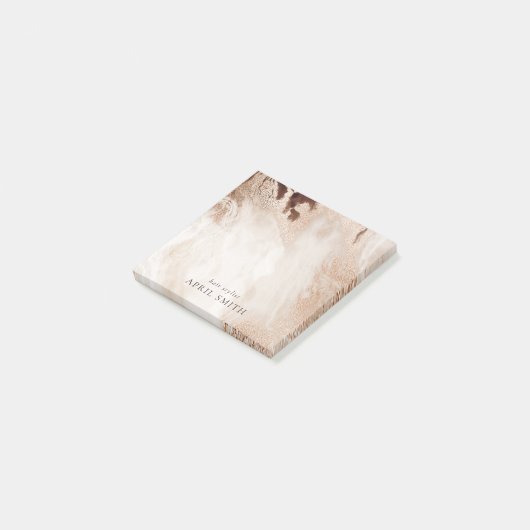 Elegant Gold Glitter Agate Marble Texture Beige Post-it® Notes (Schuin)