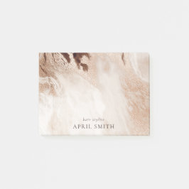 Elegant Gold Glitter Agate Marble Texture Beige Post-it® Notes