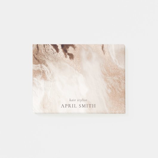 Elegant Gold Glitter Agate Marble Texture Beige Post-it® Notes (Voorkant)