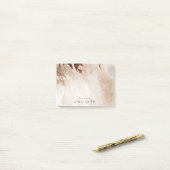 Elegant Gold Glitter Agate Marble Texture Beige Post-it® Notes (Op bureau)