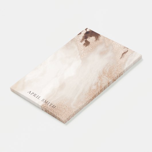 Elegant Gold Glitter Agate Marble Texture Beige Post-it® Notes (Schuin)
