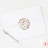 Elegant Gold Glitter Agate Marble Texture Beige Ronde Sticker (Envelop)
