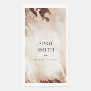 Elegant Gold Glitter Agate Marble Texture Beige Servet