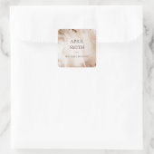 Elegant Gold Glitter Agate Marble Texture Beige Vierkante Sticker (Tas)