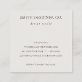 Elegant Gold Glitter Agate Marble Texture Beige Vierkante Visitekaartje (Achterkant)