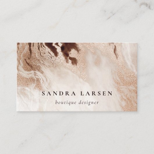 Elegant Gold Glitter Agate Marble Texture Beige Visitekaartje (Voorkant)