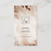 Elegant Gold Glitter Agate Marble Texture Beige Visitekaartje (Voorkant)
