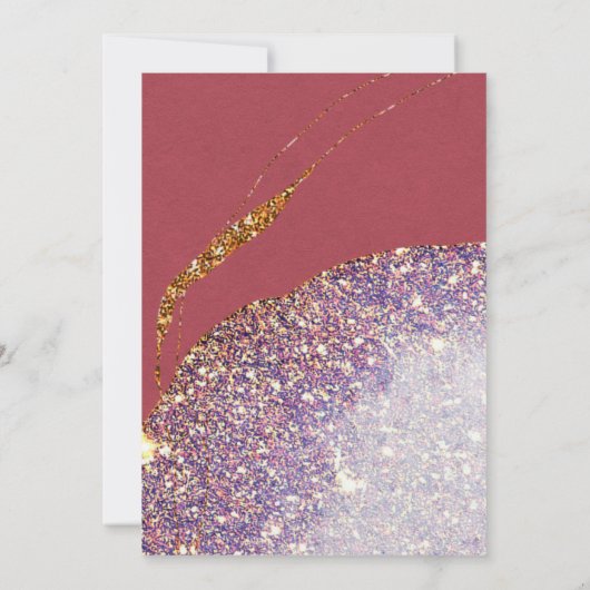 Elegant Gold Glitter Amethyst Moderne Red Invitati Kaart (Achterkant)