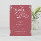 Elegant Gold Glitter Amethyst Moderne Red Invitati Kaart (Staand voorkant)