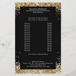 Elegant Gold Glitter, beide zijden brochure