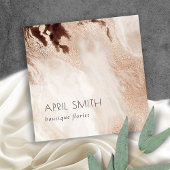 Elegant Gold Glitter beige marble Agate QR Code Vierkante Visitekaartje