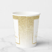 Elegant Gold Glitter-bevestiging of 1e communie Papieren Bekers (Rechts)