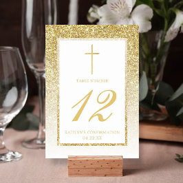 Elegant Gold Glitter Bevestiging of Baptisme Kaart