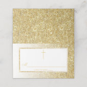 Elegant Gold Glitter Bevestiging of Baptisme Plaatskaartje (Buitenkant ongevouwen)