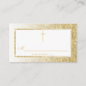 Elegant Gold Glitter Bevestiging of Baptisme Plaatskaartje (Voorkant)