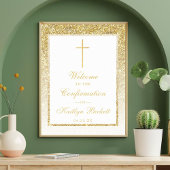 Elegant Gold Glitter Bevestiging of Baptisme Poster
