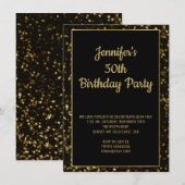 Elegant Gold Glitter Birthday Kaart (Voorkant / Achterkant)