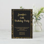 Elegant Gold Glitter Birthday Kaart (Staand voorkant)