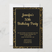 Elegant Gold Glitter Birthday Kaart (Voorkant)