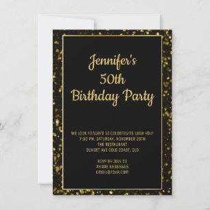 Elegant Gold Glitter Birthday Kaart