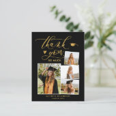 Elegant Gold Glitter Black Afstuderen Hartelijk da Briefkaart (Staand voorkant)