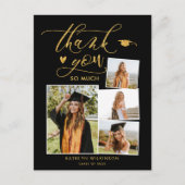 Elegant Gold Glitter Black Afstuderen Hartelijk da Briefkaart (Voorkant)