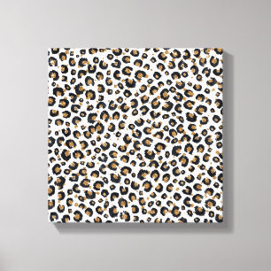 Elegant Gold Glitter Black Leopard Animal Print
