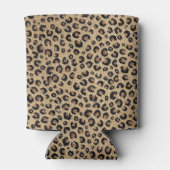 Elegant Gold Glitter Black leopard Print Blikjeskoeler (Achterkant)