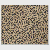 Elegant Gold Glitter Black Leopard Print Cadeaupapier (Vlak)