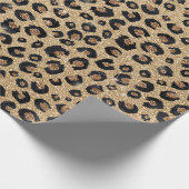 Elegant Gold Glitter Black Leopard Print Cadeaupapier (Hoek)