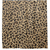 Elegant Gold Glitter Black leopard Print Douchegordijn (Voorkant)