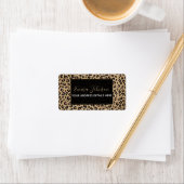 Elegant Gold Glitter Black leopard Print Etiket (Insitu)