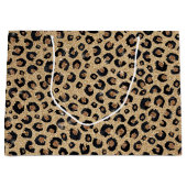 Elegant Gold Glitter Black Leopard Print Groot Cadeauzakje (Voorkant)