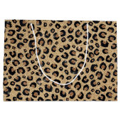 Elegant Gold Glitter Black Leopard Print Groot Cadeauzakje (Achterkant)