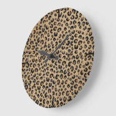 Elegant Gold Glitter Black leopard Print Grote Klok (Hoek)