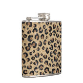 Elegant Gold Glitter Black leopard Print Heupfles (Rechts)