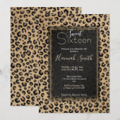 Elegant Gold Glitter Black leopard Print Kaart (Voorkant / Achterkant)
