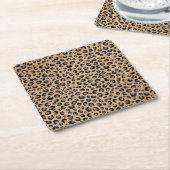 Elegant Gold Glitter Black leopard Print Kartonnen Onderzetters (Schuin)