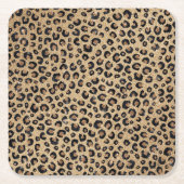 Elegant Gold Glitter Black leopard Print Kartonnen Onderzetters (Voorkant)